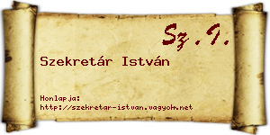 Szekretár István névjegykártya