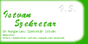istvan szekretar business card