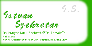 istvan szekretar business card